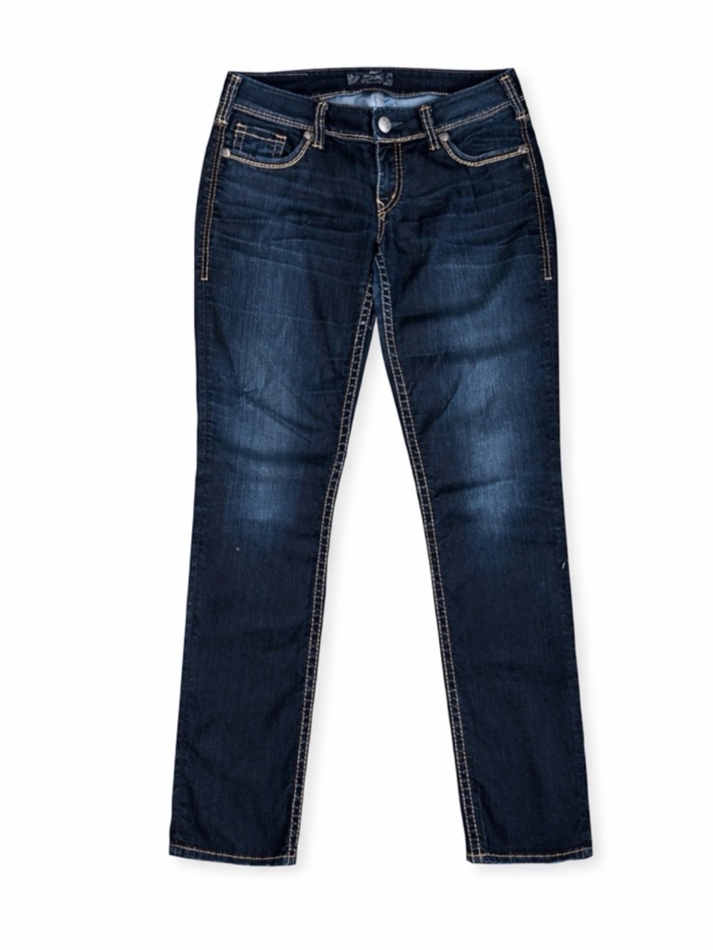 Silver Jeans Suki Skinny Dark Wash Women’s Jeans Embroidered Pocket 29x31